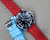 Red tropical style rubber watch strap
