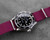 Purple nylon watch strap on a rolex submariner