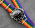 Nylon watch strap rainbow on a rolex submariner