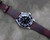 Burgundy red leather watch band