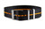 CNS Watch Bands Adjustable Single Pass Strap Adjustable Single Pass Strap Black and Orange