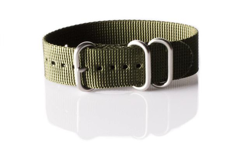 Zulu strap 3-ring Khaki Green | CNS & Watch Bands