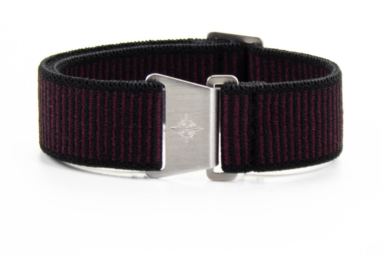 Comfy Marine Nationale Strap Black and Burgundy | CNS & Watch Bands