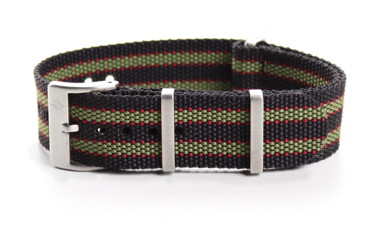 Premium Strap Black, Red and Green "James Bond" | CNS & Watch Bands