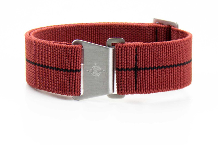 Marine Nationale Strap Burgundy and Black | CNS & Watch Bands