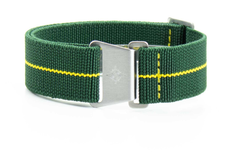 Marine Nationale Strap British Racing Green and Yellow | CNS & Watch Bands