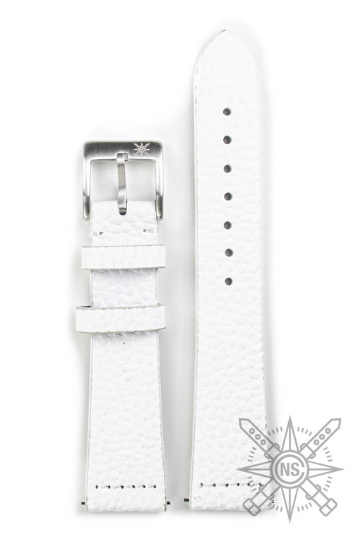 White leather watch strap