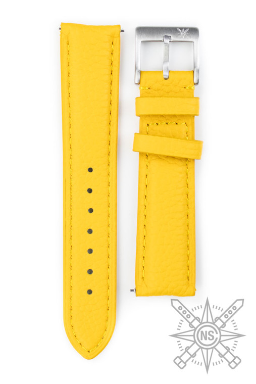 Yellow leather watch band