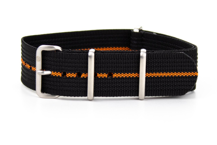 Ribbed strap Black and Orange | CNS Watch Bands