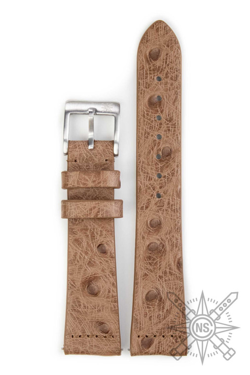 Brown ostrich watch strap