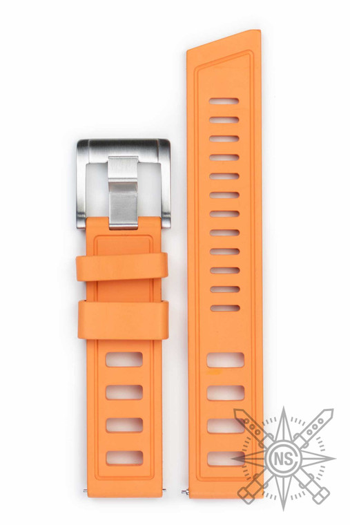 Orange rubber dive watch strap