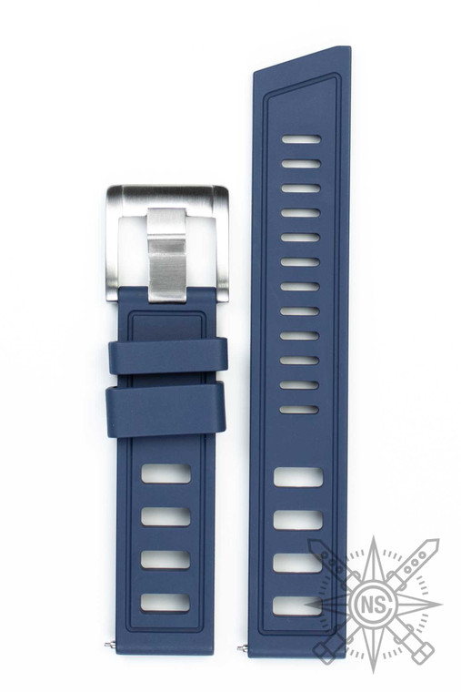 Navy blue rubber dive watch strap