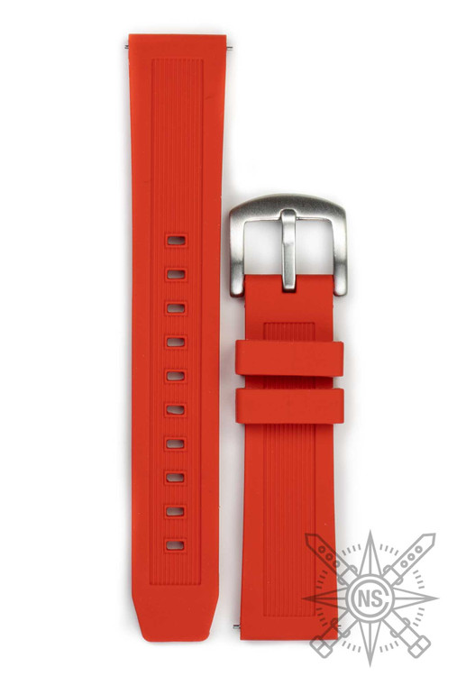 Red silicone watch strap