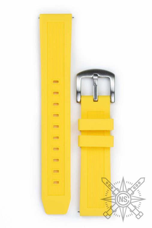 Yellow silicone watch strap