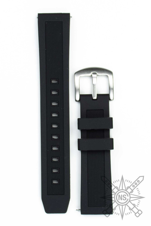 Black silicone watch strap