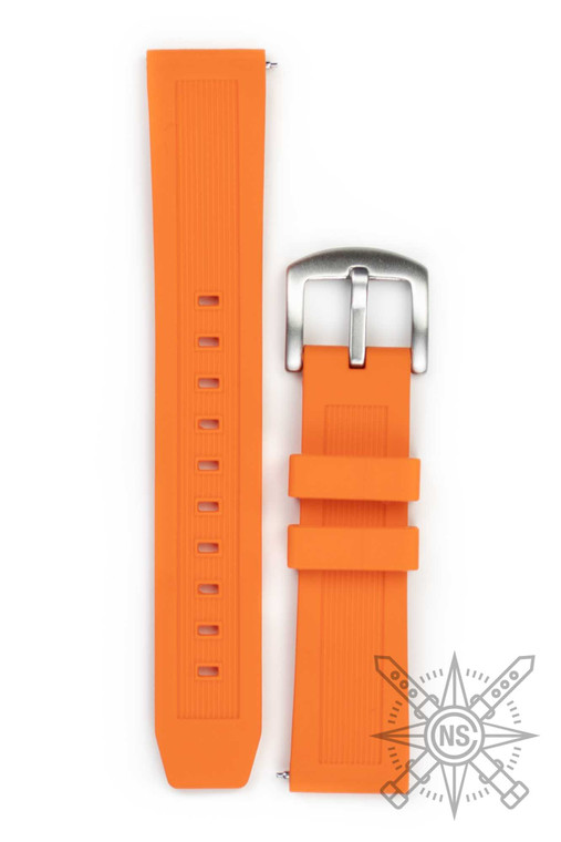 Orange silicone watch strap