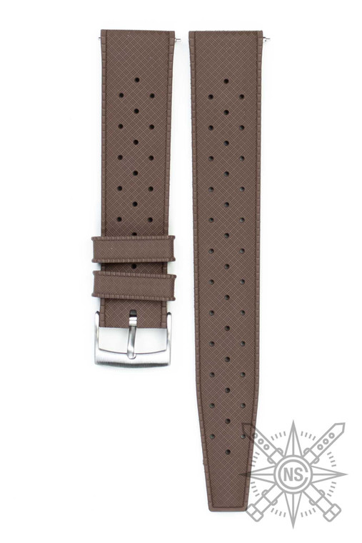 Brown tropic rubber watch strap