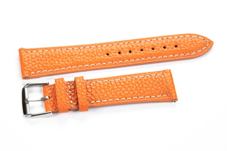 Kvarnsjö Leather Classic watch band Classic Pebble Orange