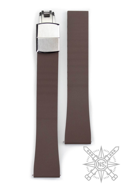 Customizeable rubber watch strap brown