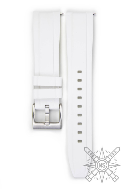 White rubber watch strap