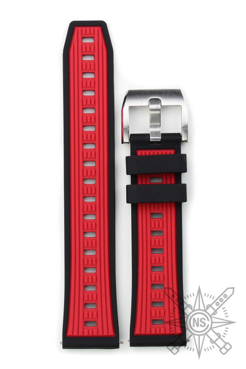 Red silicone watch strap