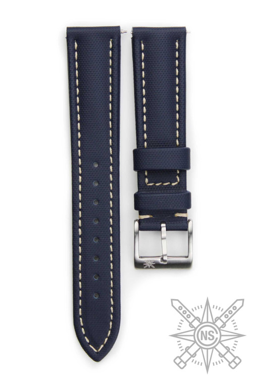 Sailcloth watch strap navy blue