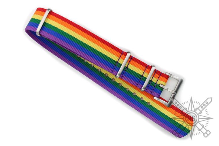 Nylon watch strap rainbow