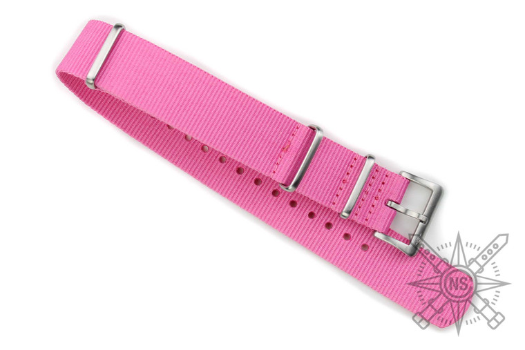 Pink nylon watch strap