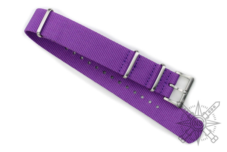 Purple nylon watch strap