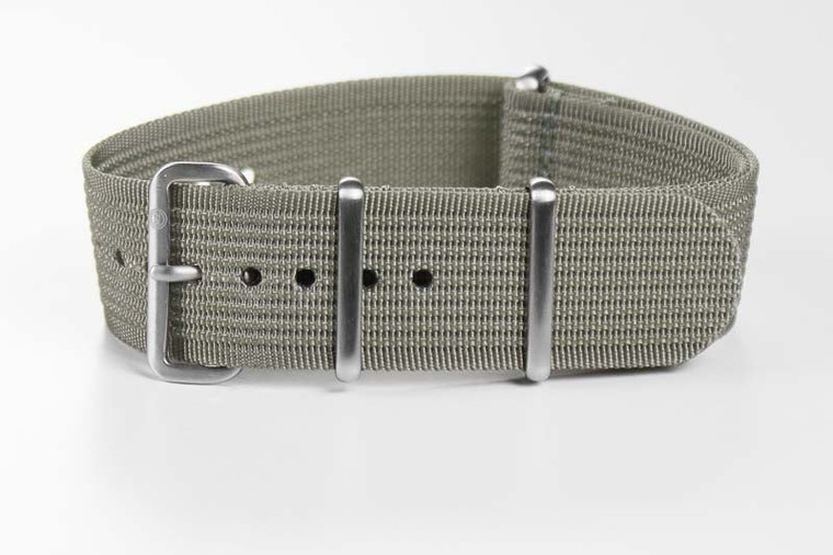 CNS Watch Bands Ribbed Straps Ribbed strap Silver Green