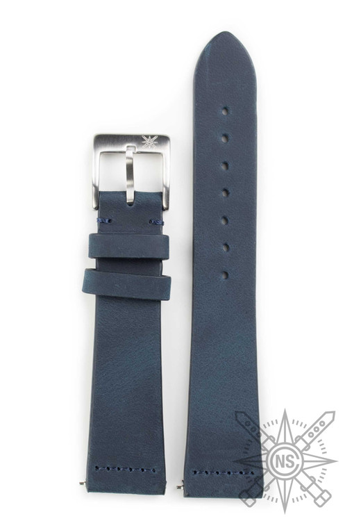 Midnight blue leather watch strap