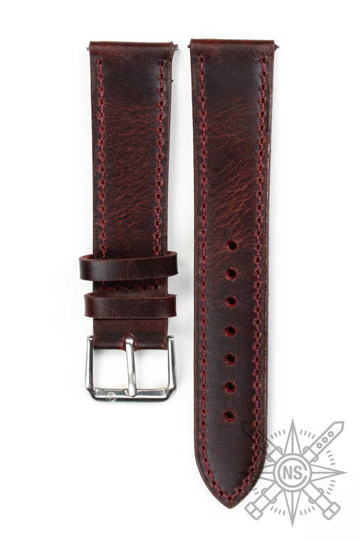 Leather Classic watch band Classic Burgundy