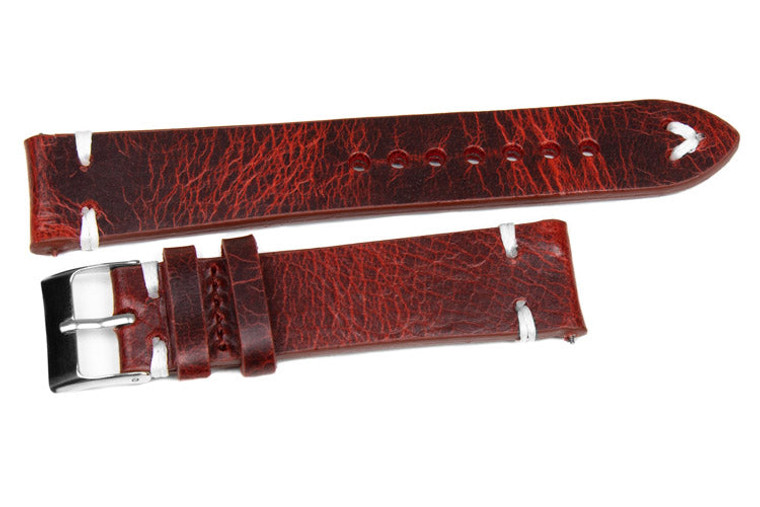 Kvarnsjö Leather Kvarnsjö Vintage Watch Band 20 mm Vintage Bordeaux (20 mm)