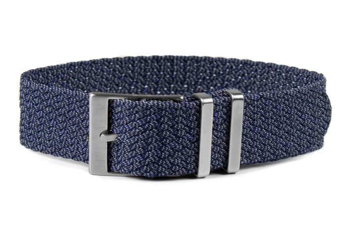 blue perlon watch strap