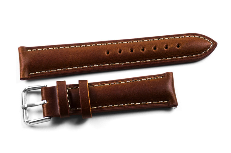 Kvarnsjö Leather Padded Classic watch band Padded Classic Oiled Brown