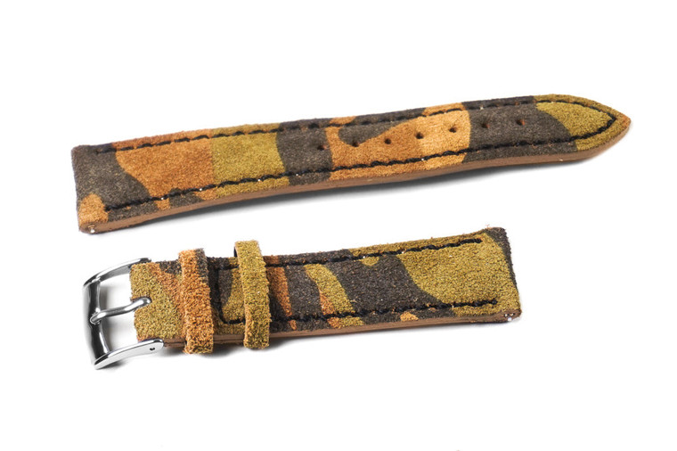 Kvarnsjö Leather Classic watch band Classic Suede Camo