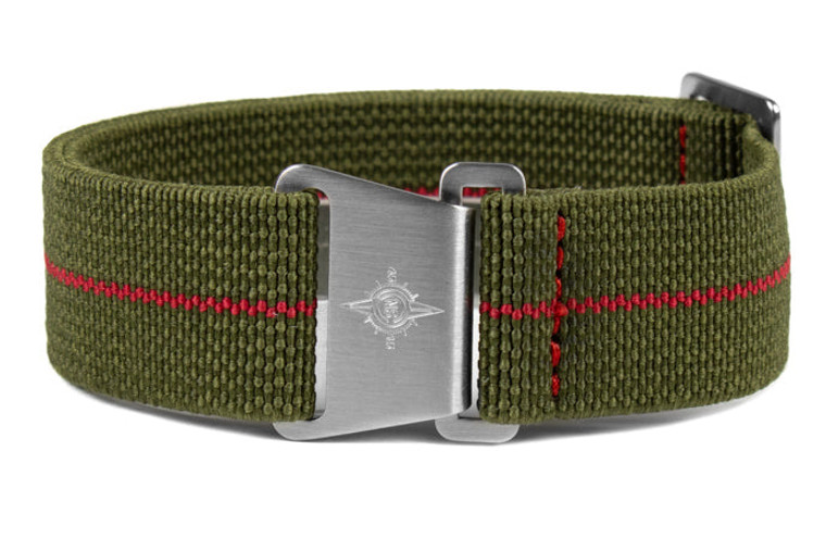 CNS Watch Bands Marine Nationale Strap Marine Nationale Strap Khaki Green and Red