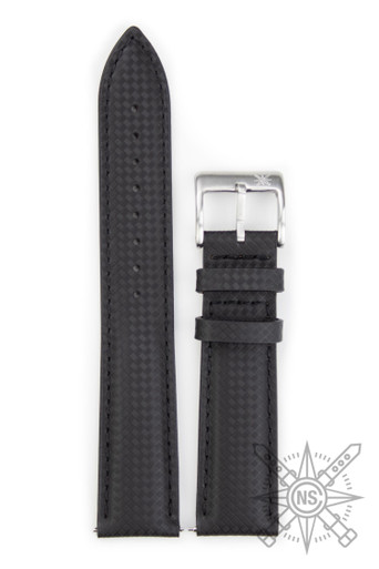 Tropical Style Black Rubber Watch Strap — Classic & Modern