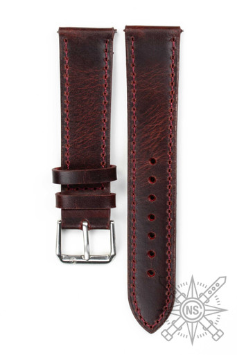 【わくさん】Rondine Burgundy Classic_leather_watch_straps-
