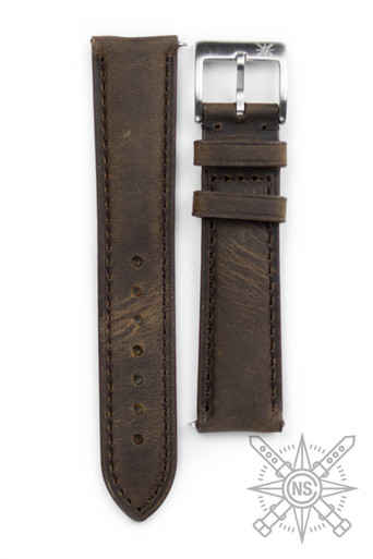 Oiled Espresso Leather Watch Band – Padded Classic Strap