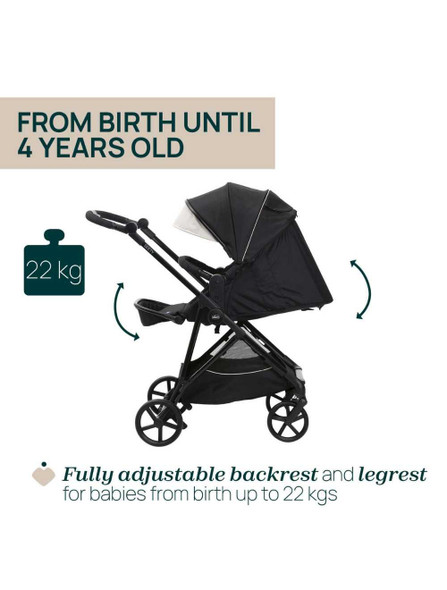 Chicco Seety Stroller Suitable Up To 22kg- Etna Black
