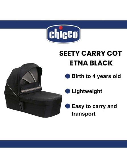Chicco Seety Carry Cot Suitable Up to 22kg- Etna Black