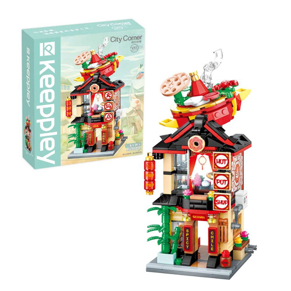 Keepplay City Corner Hotpot Restaurant Building Blocks 
