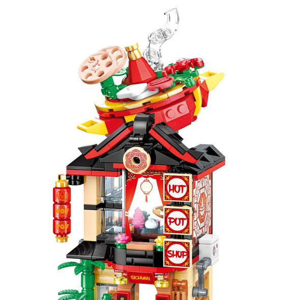 Keepplay City Corner Hotpot Restaurant Building Blocks 