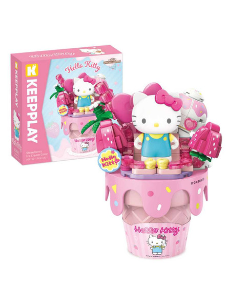Keeppley Hello Kitty Strawberry Ice Cream Cone Building Blocks