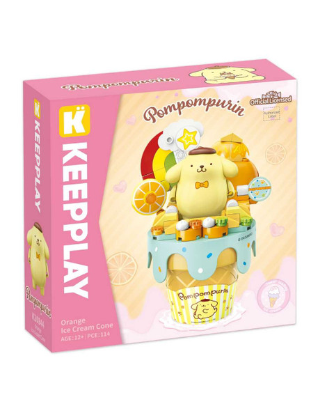 Keeppley Pompompurin Orange Ice Cream Cone Building Blocks