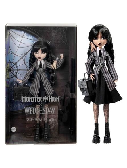 Monster High x Wednesday Collector Core Doll Wednesday Addams in Nevermore Academy Uniform w/ Fashion Accessories