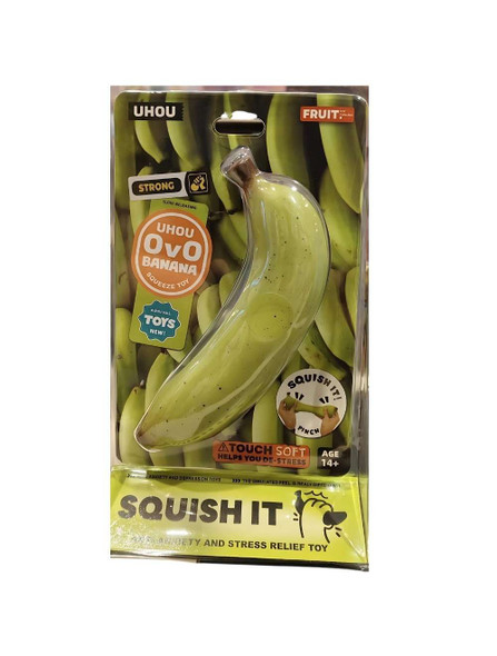 Squish It Uhou Green Banana Stretchy Fruit Anti-Anxiety & Stress Relief Toy