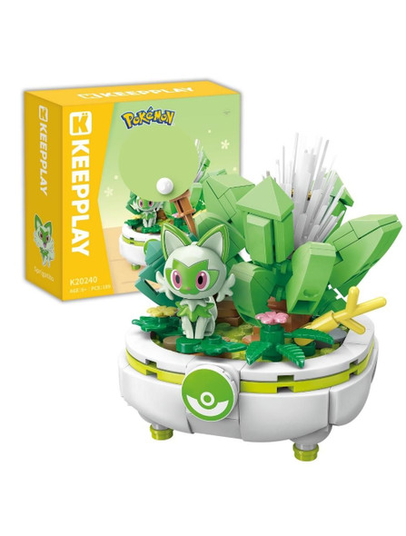 Keepplay Pokémon Potted Plant Series Sprigatito-Themed Building Blocks