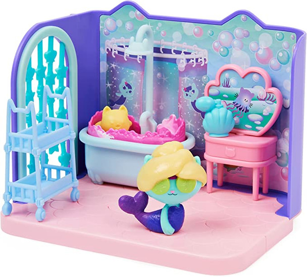 Gabby's Dollhouse Deluxe Room Primp and Pamper Bathroom with Mercat Figure